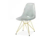 Produkt: Krzesło mpc rod transparentny dymiony tkanina, podstawa złoty