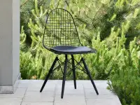 Produkt: Krzesło tarasowe mpc wire wood czarny skóra ekologiczna, podstawa czarny