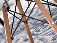 Krzesło MPC WOOD TAP GRANATOWY WELUR + ORZECH - metalowe cięgna