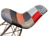 Tapicerowane krzesło z deseniem MPC WOOD TAP patchwork 1 - siedzisko