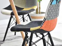 Krzesło MPC WOOD TAP PATCHWORK 4 +  czarna noga - charakterystyczne detale