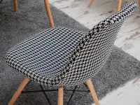 Tapicerowane krzesło z deseniem MPC WOOD TAP pepitka - tył siedziska