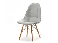 Produkt: Krzesło mpc wood tap szary skóra ekologiczna, podstawa buk