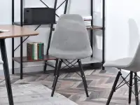 Krzesło MPC ROD TAP SZARY WELUR + czarna noga z drewna