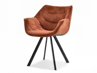 Produkt: Krzesło nadia miedziany welur, podstawa czarny