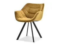 Produkt: Krzesło nadia złoty welur, podstawa czarny