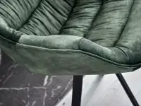 Krzesło do salonu NADIA ZIELONE NA CZARNYCH NOGACH - oryginalna tkanina
