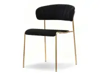 Produkt: Krzesło nilda czarny welur, podstawa złoty