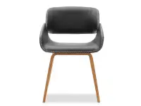 Krzesło z drewna giętego NUGAT orzech-czarny - stabilna podstawa