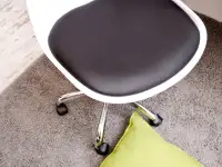 Krzesło obrotowe regulowane LUIS MOVE biało-czarne - tapicerowane siedzisko