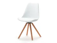 Produkt: Krzesło obrotowe luis rot biały skóra ekologiczna, podstawa buk