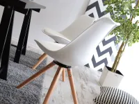Obrotowe krzesło tapicerowane LUIS ROT białe