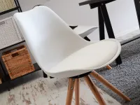 Obrotowe krzesło tapicerowane LUIS ROT białe - siedzisko