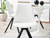 Obrotowe krzesło do jadalni LUIS ROT biało-czarne - nowoczesna forma