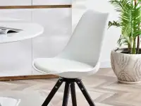 Obrotowe krzesło do jadalni LUIS ROT biało-czarne - oryginalna bryła