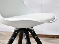 Obrotowe krzesło do jadalni LUIS ROT biało-czarne - obrotowe siedzisko