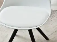 Obrotowe krzesło do jadalni LUIS ROT biało-czarne - miękka poducha