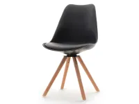 Produkt: Krzesło obrotowe luis rot czarny skóra ekologiczna, podstawa buk