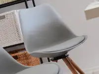 Obrotowe krzesło tapicerowane LUIS ROT szare - siedzisko