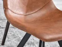 Stylowe krzesło lotf vintage PROXI brązowy cowboy - wygodne siedzisko