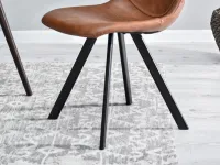 Stylowe krzesło lotf vintage PROXI brązowy cowboy - designerska podstawa