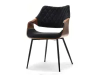 Produkt: Krzesło renzo orzech-czarny welur, podstawa czarny