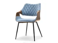 Produkt: Krzesło renzo orzech-niebieski welur, podstawa czarny
