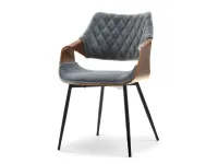 Produkt: Krzesło renzo orzech-szary welur, podstawa czarny