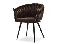 Produkt: Krzesło rosa brązowy welur, podstawa czarny