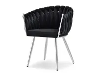 Produkt: krzesło rosa czarny welur, podstawa srebrny