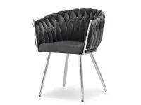 Produkt: krzesło rosa grafit welur, podstawa srebrny