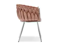 Krzesło na srebrnej ramie ROSA PUDROWY WELUR - profil