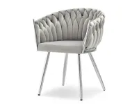 Produkt: krzesło rosa szary welur, podstawa srebrny
