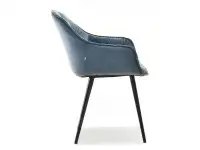Krzesło pikowane jajo SABA NIEBIESKIE z satynowego weluru - profil