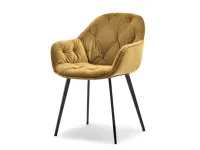 Produkt: Krzesło saba złoty welur, podstawa czarny