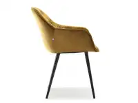 Krzesło glamour SABA ZŁOTE pikowane jajo z weluru do jadalni - profil