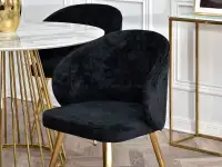 krzesło sensi czarny welur, podstawa złoty