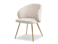 Produkt: krzesło sensi piaskowy welur, podstawa złoty