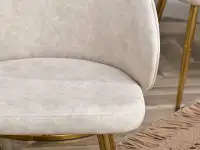 krzesło sensi piaskowy welur, podstawa złoty