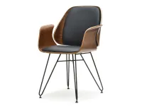 Produkt: Krzesło sila orzech-czarny skóra ekologiczna, podstawa czarny