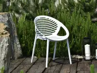 Krzesło ażurowe z tworzywa na taras BORIA białe
