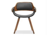 Eleganckie krzesło z drewna giętego TWIG czarny-orzech - przód
