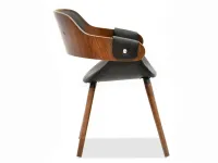 Eleganckie krzesło z drewna giętego TWIG czarny-orzech - profil