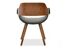 Eleganckie krzesło z drewna giętego TWIG czarny-orzech - tył