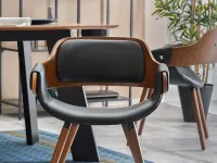 Eleganckie krzesło z drewna giętego TWIG czarny-orzech - komfortowe siedzisko