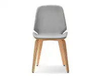 Krzesło VINCE z bukowego drewna gięte i szarej tkaniny - przód