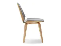 Krzesło VINCE z bukowego drewna gięte i szarej tkaniny - bok