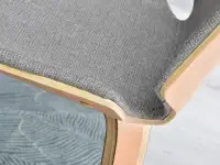Krzesło VINCE z bukowego drewna gięte i szarej tkaniny - gięte drewno