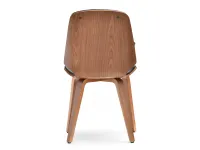 Drewniane krzesło VINCE ORZECH - CZARNA SKÓRA - tył