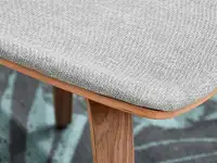 Krzesło tapicerowane z drewna giętego VINCE orzech - szare - oryginalna tkanina